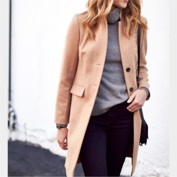 J.Crew Regent coat topcoat in double-serge wool camel tan size 2 - Picture 3 of 14